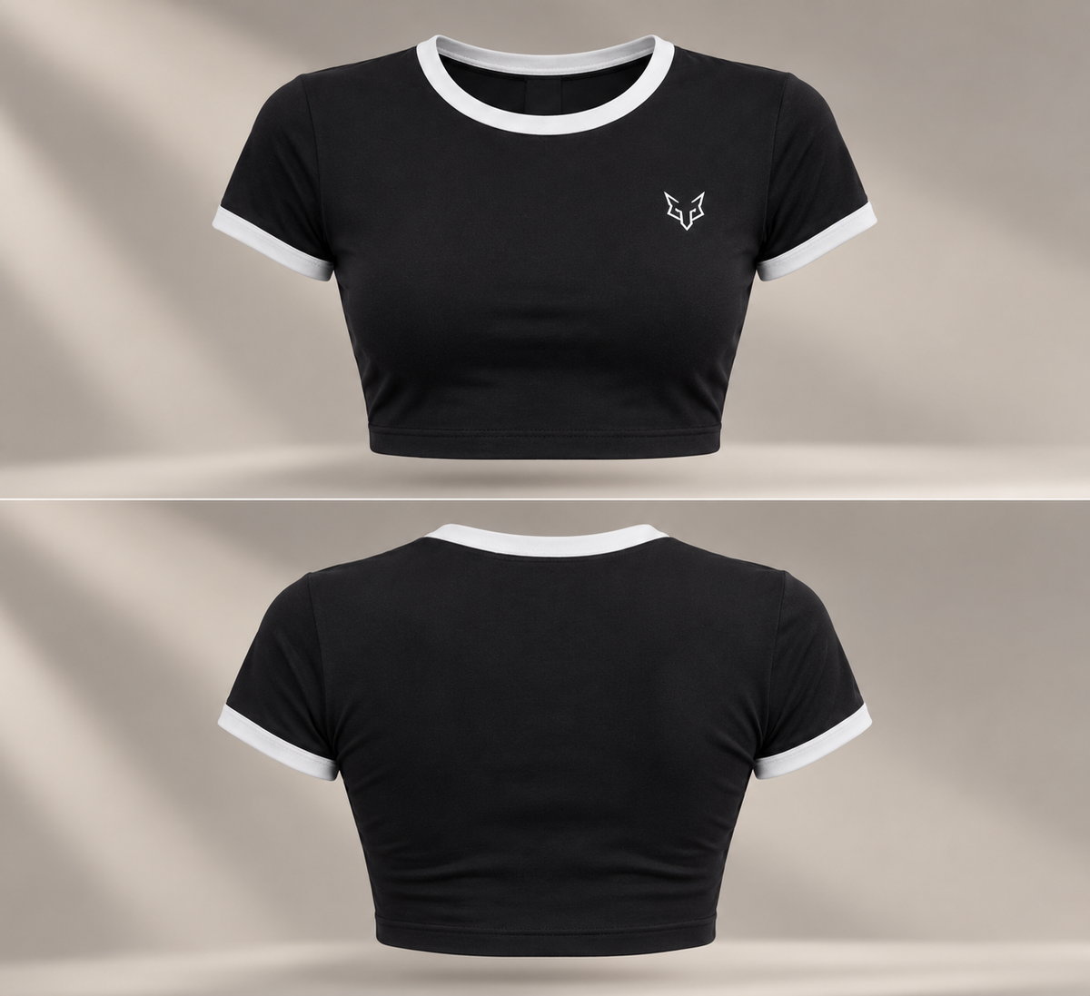 CONTRAST CROP TEE